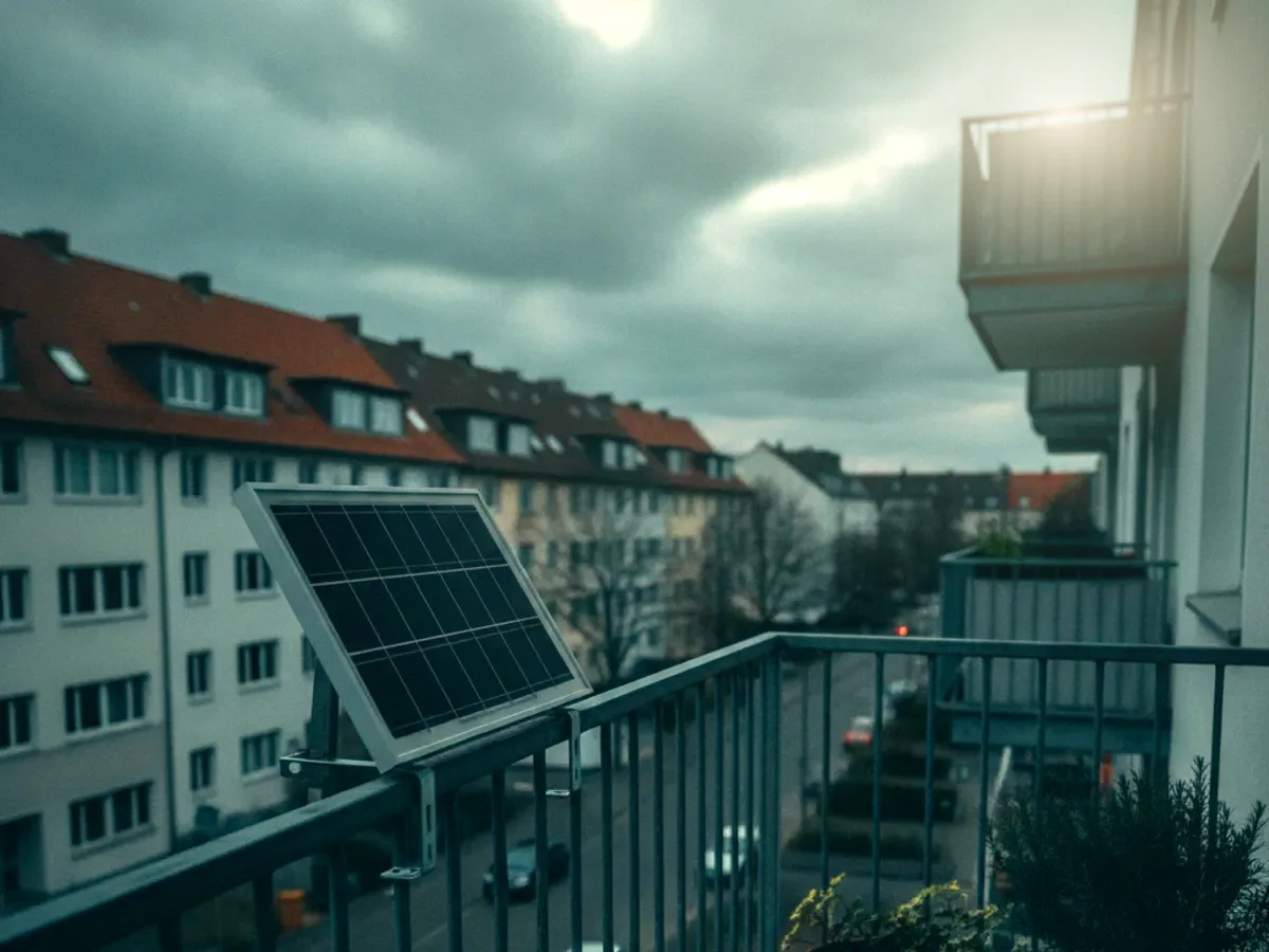 Balkonkraftwerk an einem Wohnungsbalkon